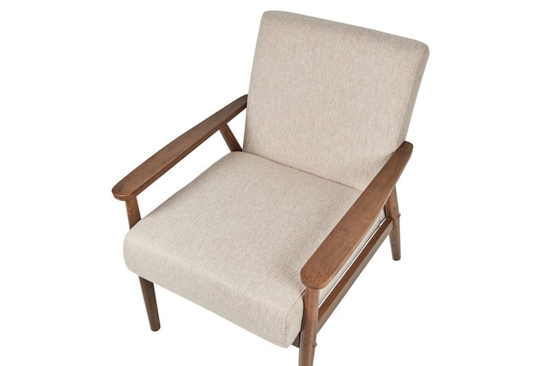 Fåtölj Esrum Beige/mörkt trä, Polyester - Beige/mörkt trä, Polyester - Möbler - Vardagsrum - Fåtöljer