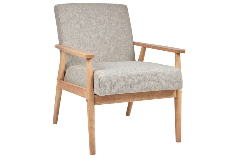 Fåtölj Esrum Grå/ljust trä, Polyester - Grå/ljust trä, Polyester - Möbler - Vardagsrum - Fåtöljer