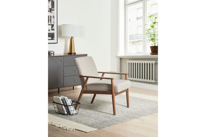 Fåtölj Esrum Grå/mörkt trä, Polyester - Grå/mörkt trä, Polyester - Möbler - Vardagsrum - Fåtöljer