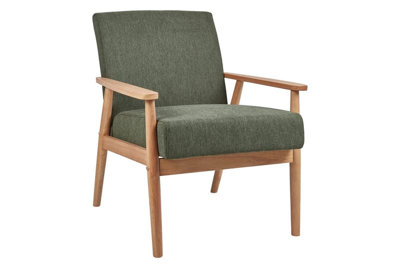 Fåtölj Esrum Grönt/ljust trä, Polyester - Grönt/ljust trä, Polyester - Möbler - Vardagsrum - Fåtöljer