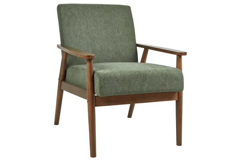 Fåtölj Esrum Grönt/mörkt trä, Polyester, Grönt/mörkt trä, Polyester