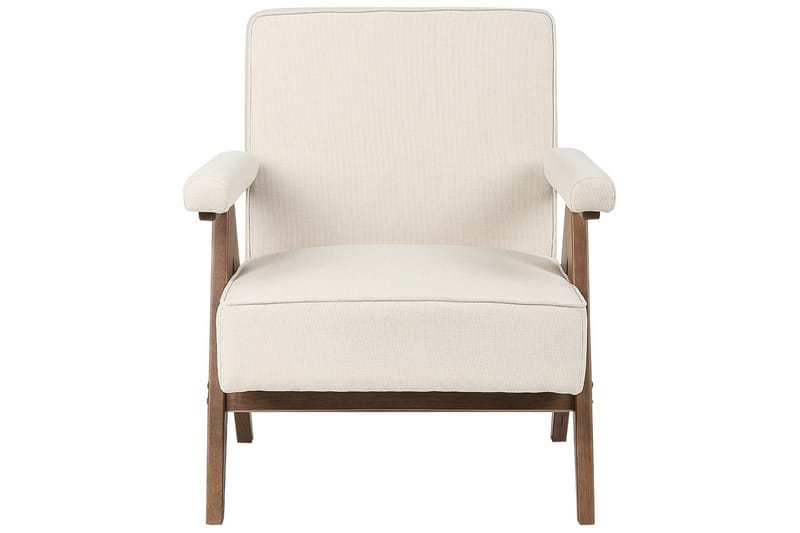 Fåtölj Evje - Beige, mörkt trä - Möbler - Vardagsrum - Fåtöljer