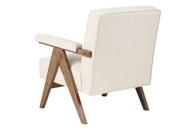 Fåtölj Evje - Beige, mörkt trä - Möbler - Vardagsrum - Fåtöljer