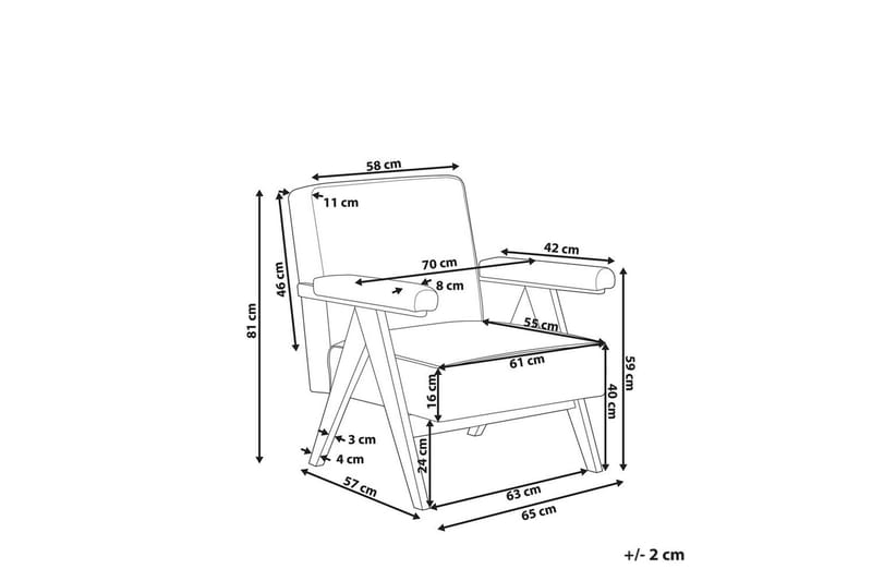 Fåtölj Evje - Beige, mörkt trä - Möbler - Vardagsrum - Fåtöljer