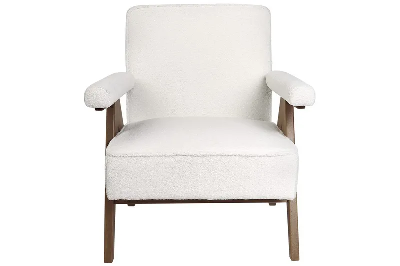 Fåtölj Evje - Vitt, mörkt trä - Möbler - Vardagsrum - Fåtöljer