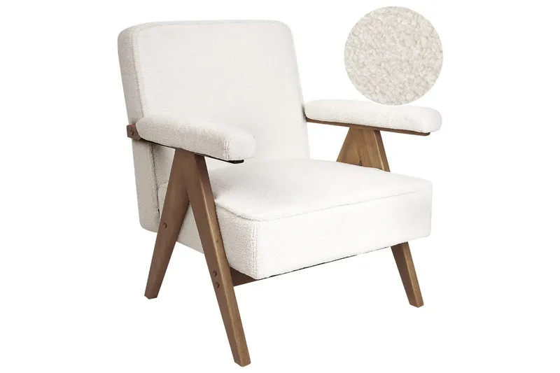 Fåtölj Evje, Vitt, mörkt trä