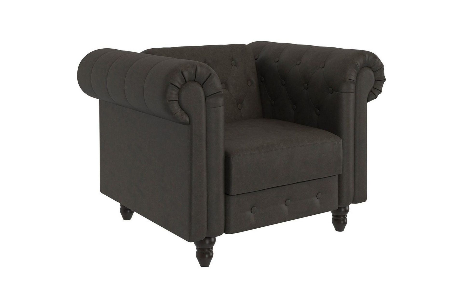 fåtölj felix antracit, mikrofiber/trä/metall - antracit, mikrofiber/trä/metall