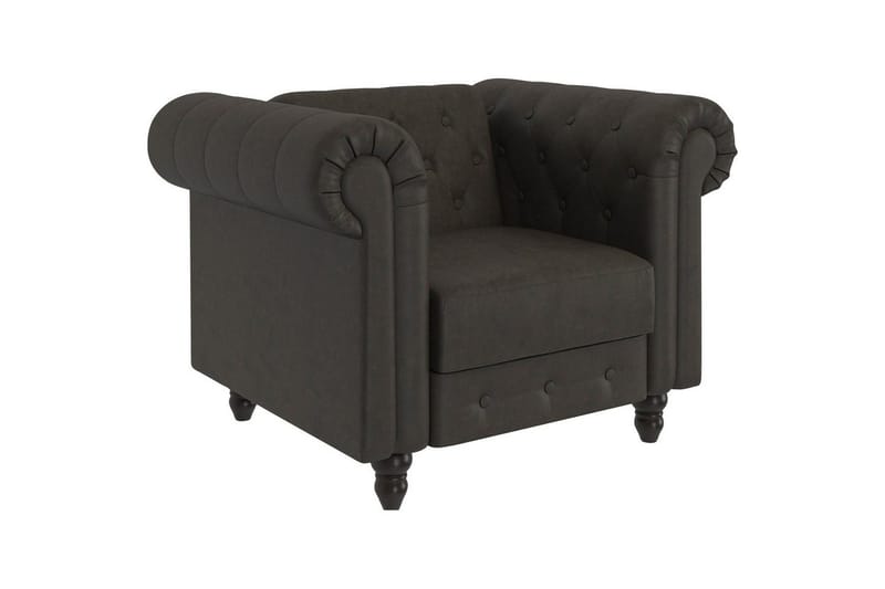 Fåtölj Felix Antracit, Mikrofiber/Trä/Metall, Antracit, Mikrofiber/Trä/Metall