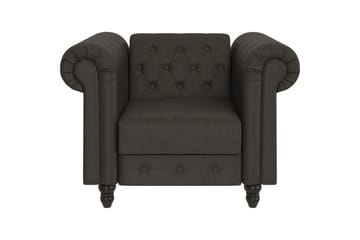 Fåtölj Felix Antracit, Mikrofiber/Trä/Metall - Antracit, Mikrofiber/Trä/Metall - Möbler - Vardagsrum - Fåtöljer - Chesterfield fåtölj
