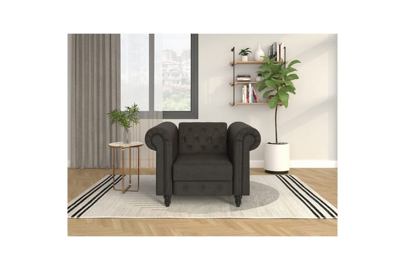 Fåtölj Felix Antracit, Mikrofiber/Trä/Metall - Antracit, Mikrofiber/Trä/Metall - Möbler - Vardagsrum - Fåtöljer