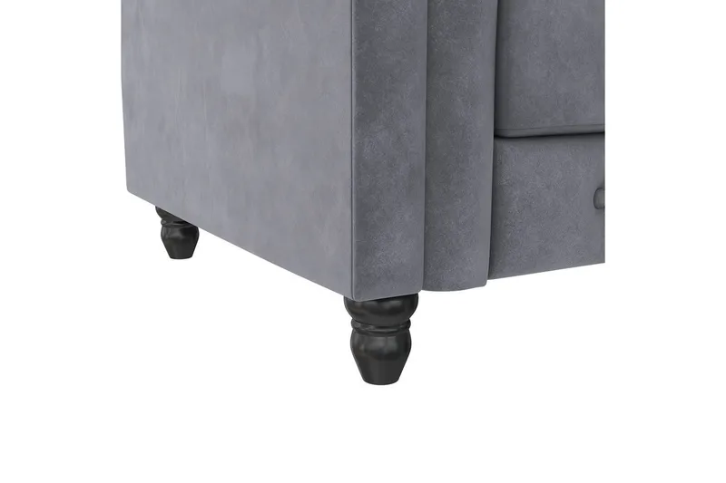 Fåtölj Felix Antracit, Sammet/Trä/Metall - Antracit, Sammet/Trä/Metall - Möbler - Vardagsrum - Fåtöljer