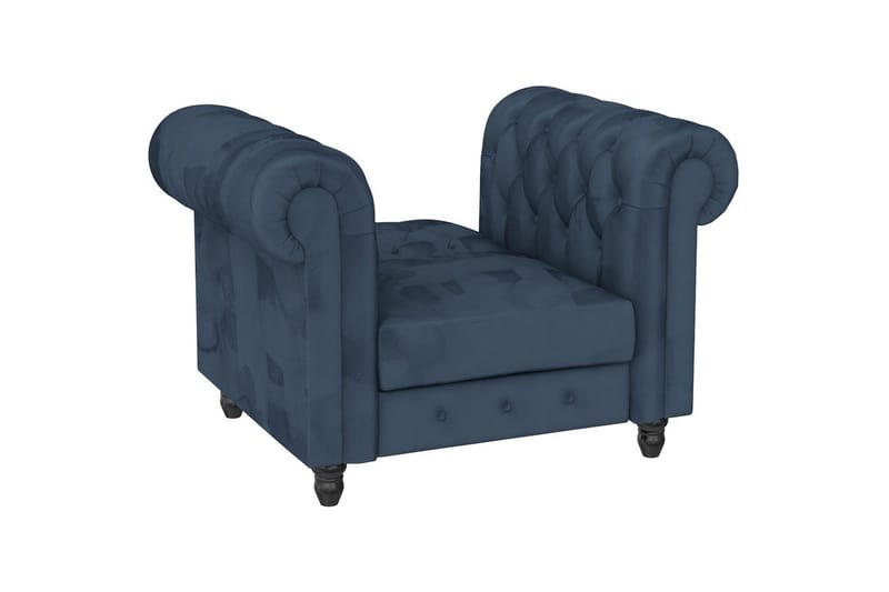 Fåtölj Felix Blå, Sammet/Trä/Metall - Blå, Sammet/Trä/Metall - Möbler - Vardagsrum - Fåtöljer