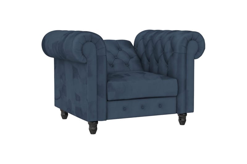 Fåtölj Felix Blå, Sammet/Trä/Metall - Blå, Sammet/Trä/Metall - Möbler - Vardagsrum - Fåtöljer