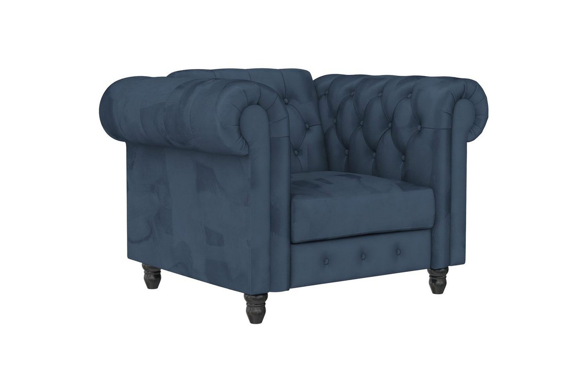 fåtölj felix blå, sammet/trä/metall - blå, sammet/trä/metall