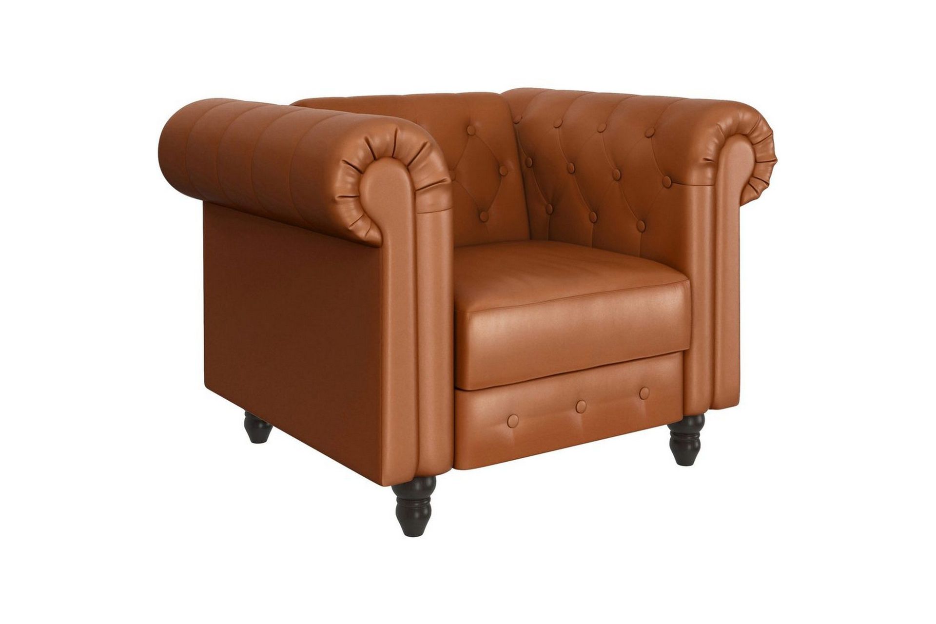 fåtölj felix cognac, pu/trä/metall - cognac, pu/trä/metall