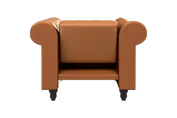 Fåtölj Felix Cognac, PU/trä/metall - Cognac, PU/trä/metall - Möbler - Vardagsrum - Fåtöljer - Chesterfield fåtölj