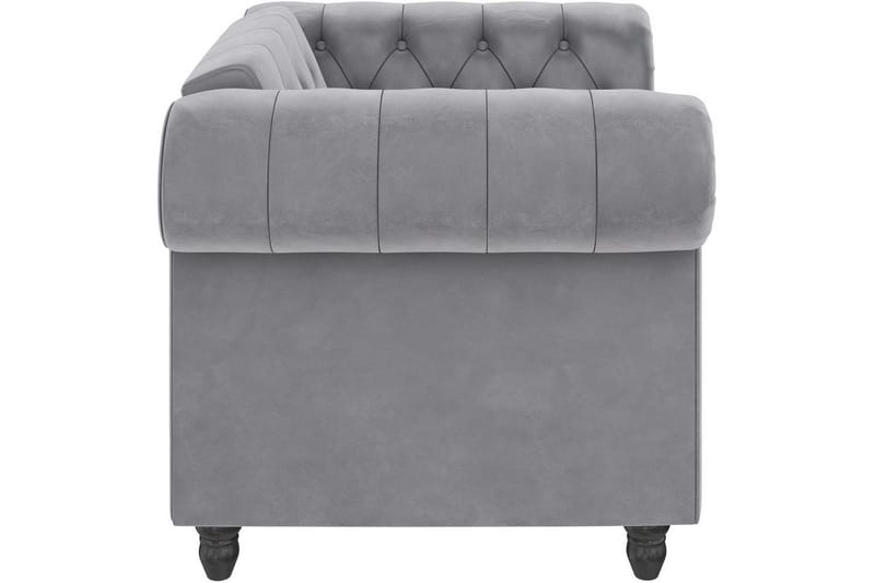 Fåtölj Felix Ljusgrå, Sammet/Trä/Metall - Ljusgrå, Sammet/Trä/Metall - Möbler - Vardagsrum - Fåtöljer