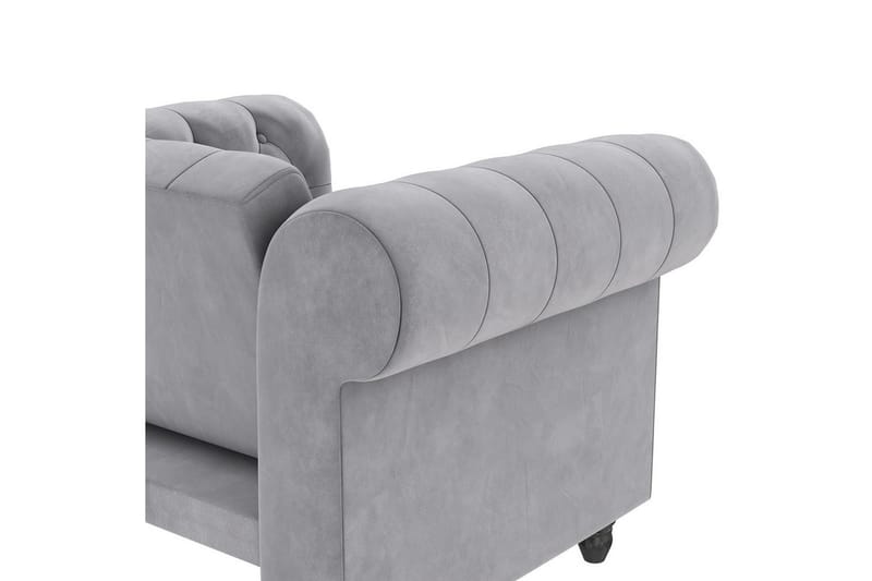 Fåtölj Felix Ljusgrå, Sammet/Trä/Metall - Ljusgrå, Sammet/Tr ä/Metall - Möbler - Vardagsrum - Fåtöljer