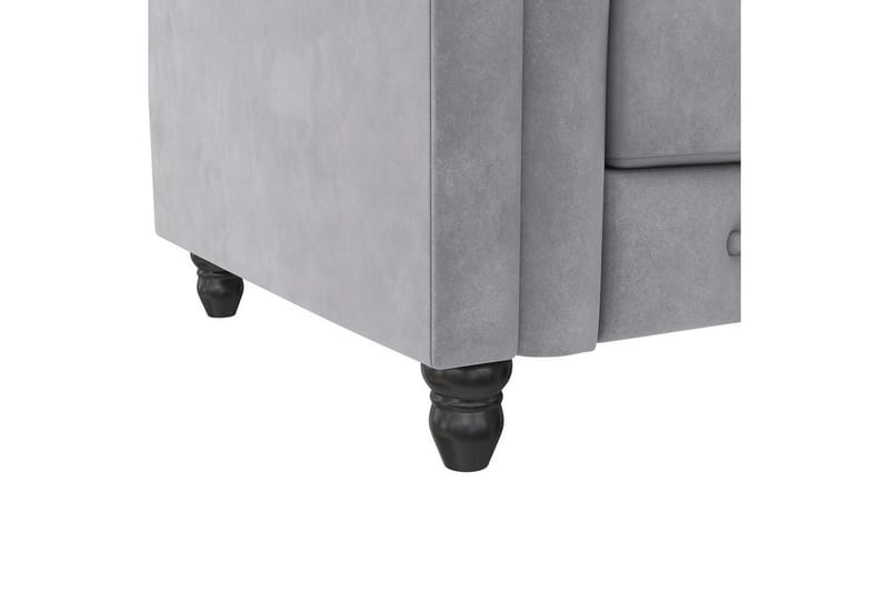 Fåtölj Felix Ljusgrå, Sammet/Trä/Metall - Ljusgrå, Sammet/Trä/Metall - Möbler - Vardagsrum - Fåtöljer