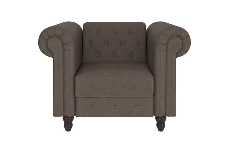 Fåtölj Felix Mörkbrun, Mikrofiber/Trä/Metall - Mörkbrun, Mikrofiber/Trä/Metall - Möbler - Vardagsrum - Fåtöljer