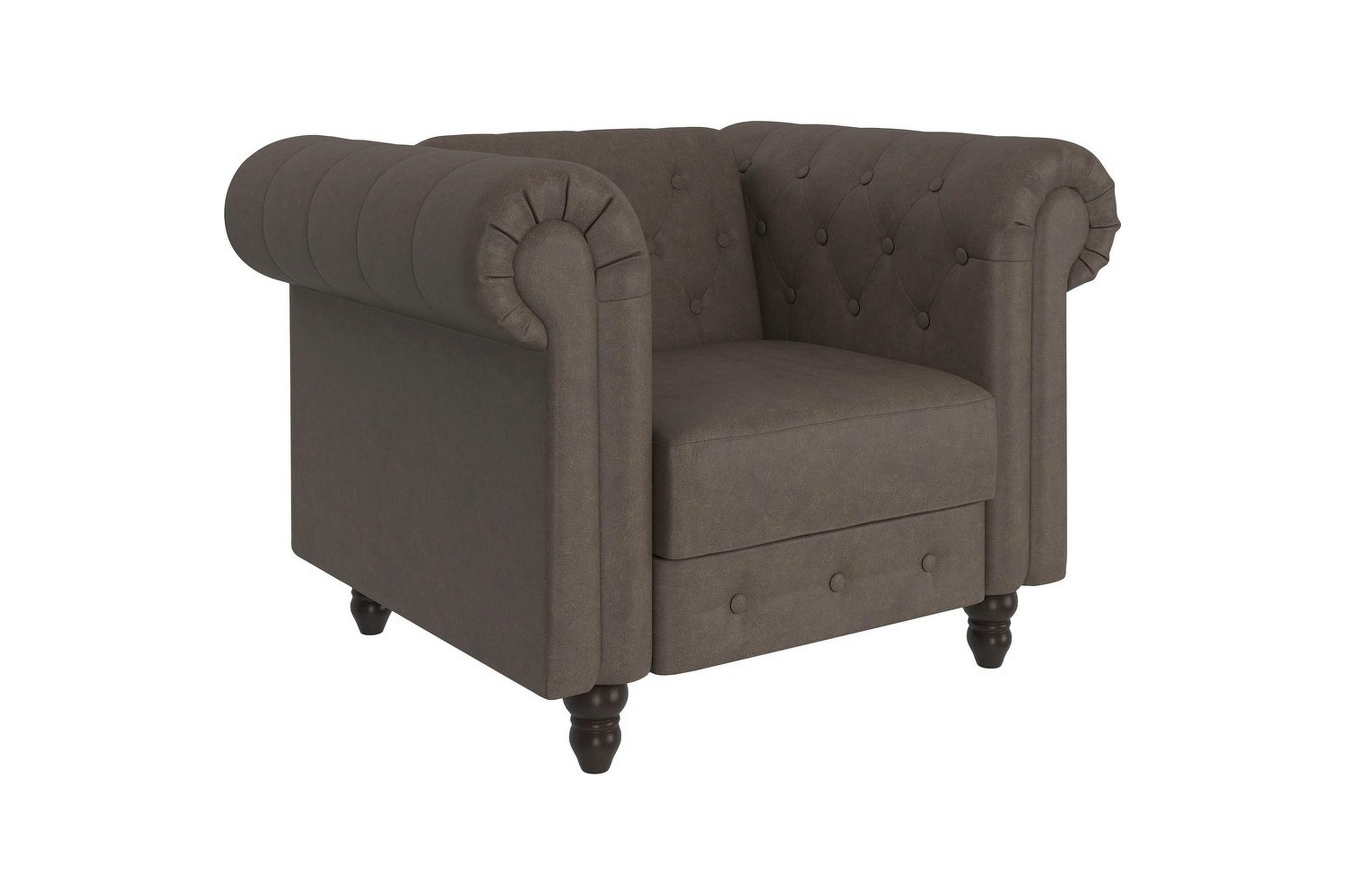 fåtölj felix mörkbrun, mikrofiber/trä/metall - mörkbrun, mikrofiber/trä/metall