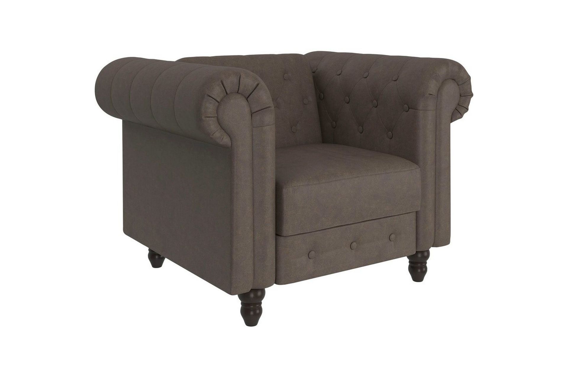 fåtölj felix mörkbrun, mikrofiber/trä/metall - mörkbrun, mikrofiber/trä/metall