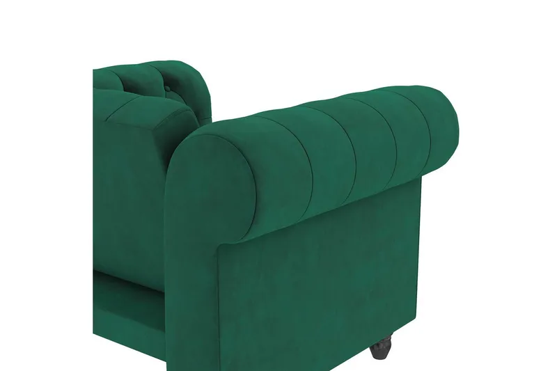 Fåtölj Felix Mörkgrön, Sammet/Trä/Metall - Mörkgrön, Sammet/Trä/Metall - Möbler - Vardagsrum - Fåtöljer