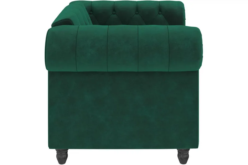 Fåtölj Felix Mörkgrön, Sammet/Trä/Metall - Mörkgrön, Sammet/Trä/Metall - Möbler - Vardagsrum - Fåtöljer