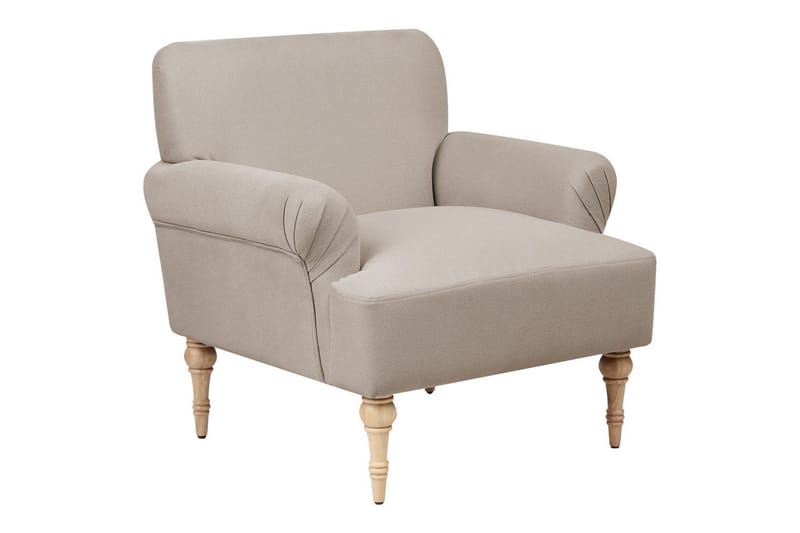 Fåtölj Fredros, Taupe, ljust trä