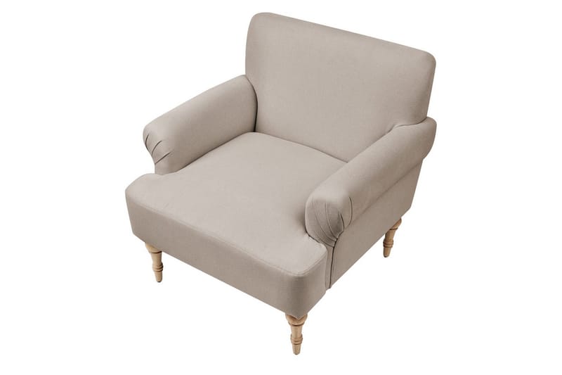 Fåtölj Fredros - Taupe, ljust trä - Möbler - Vardagsrum - Fåtöljer