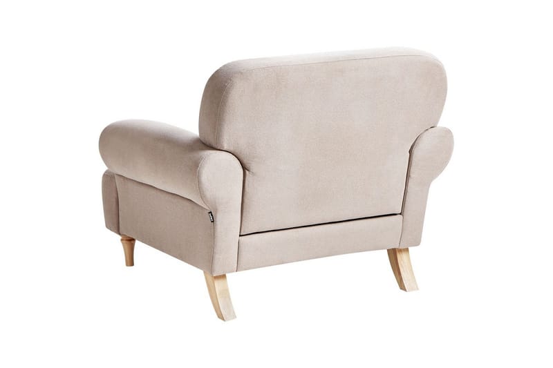 Fåtölj Kiberg - Taupe, ljust trä - Möbler - Vardagsrum - Fåtöljer