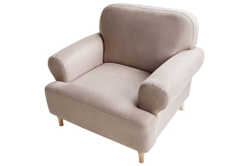 Fåtölj Kiberg - Taupe, ljust trä - Möbler - Vardagsrum - Fåtöljer