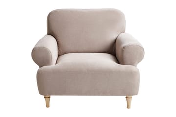 Fåtölj Kiberg - Taupe, ljust trä - Möbler - Vardagsrum - Fåtöljer