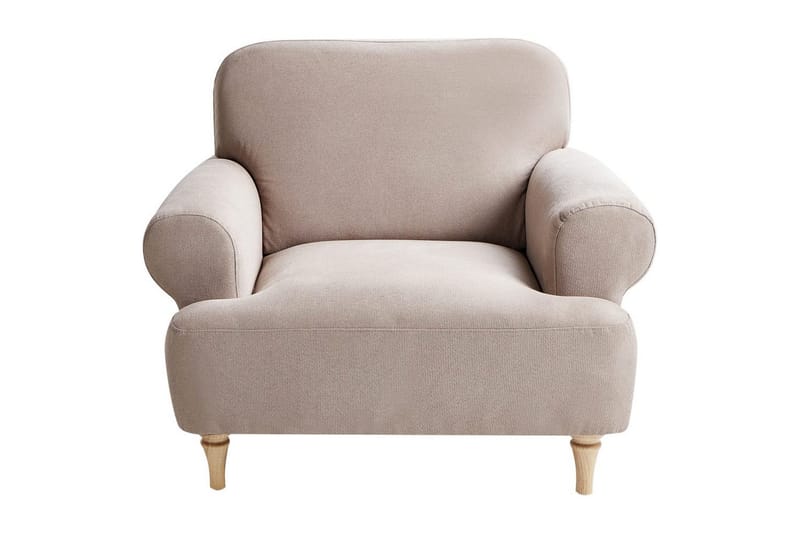 Fåtölj Kiberg - Taupe, ljust trä - Möbler - Vardagsrum - Fåtöljer