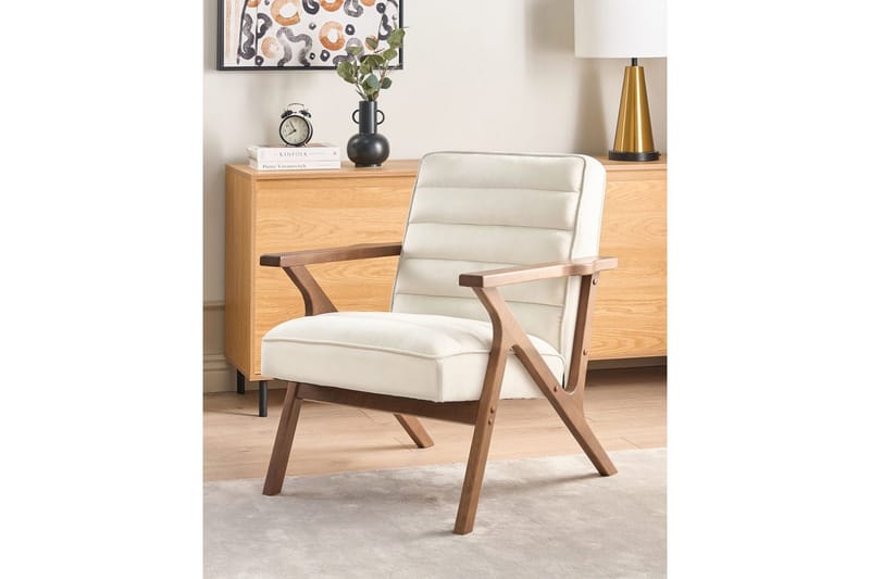 Fåtölj Kisa - Vitt, mörkt trä - Möbler - Vardagsrum - Fåtöljer