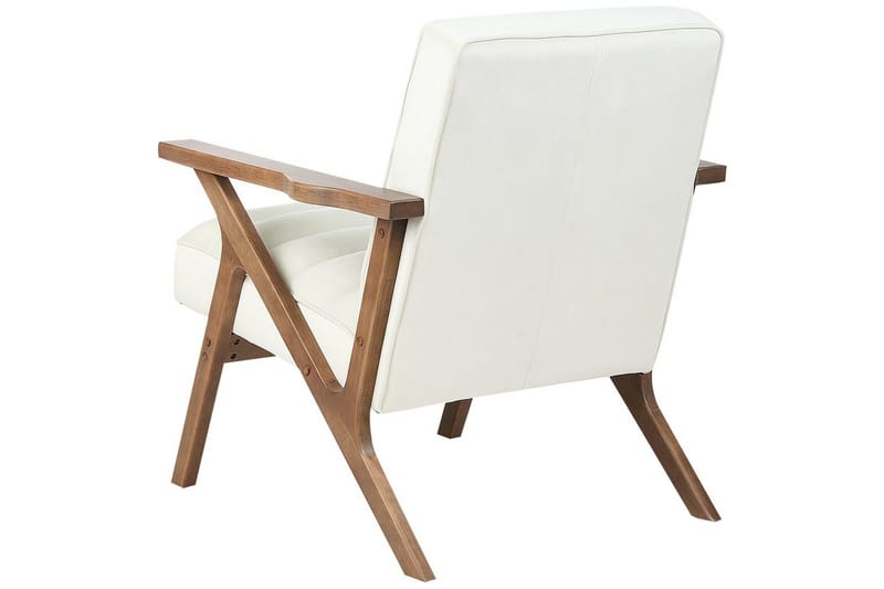 Fåtölj Kisa - Vitt, mörkt trä - Möbler - Vardagsrum - Fåtöljer