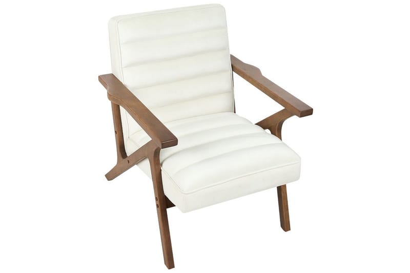 Fåtölj Kisa - Vitt, mörkt trä - Möbler - Vardagsrum - Fåtöljer