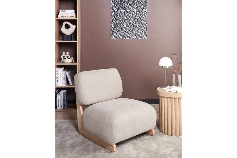 Fåtölj Kokkola - Beige, ljust trä - Möbler - Vardagsrum - Fåtöljer