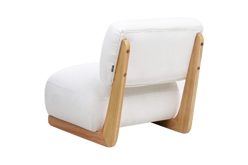 Fåtölj Kokkola - Vit, ljust trä - Möbler - Vardagsrum - Fåtöljer