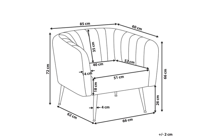 Fåtölj Laconia - Grå, guld - Möbler - Vardagsrum - Fåtöljer