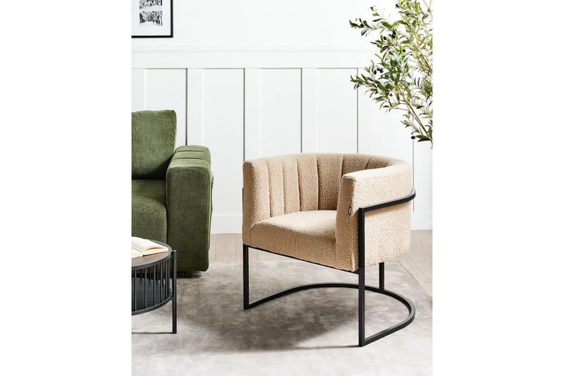 Fåtölj Larvik II Beige/svart - Beige/svart - Möbler - Vardagsrum - Fåtöljer