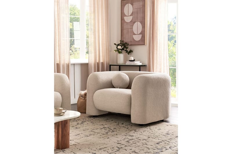 Fåtölj Leiren - Beige/Bouclé - Möbler - Vardagsrum - Fåtöljer