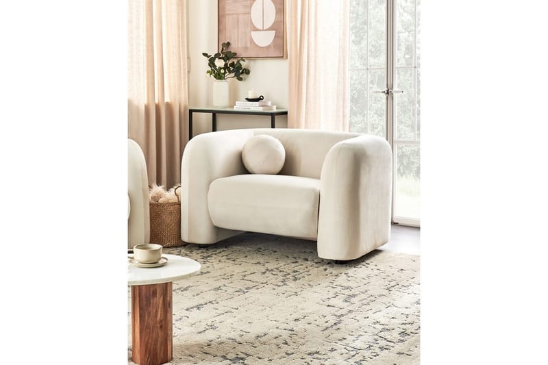 Fåtölj Leiren - Off-white/Sammet - Möbler - Vardagsrum - Fåtöljer