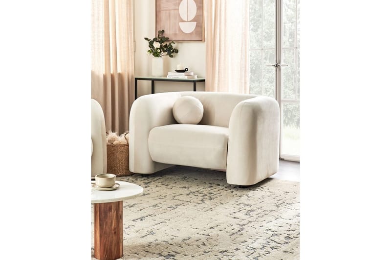 Fåtölj Leiren - Off-white/Sammet - Möbler - Vardagsrum - Fåtöljer