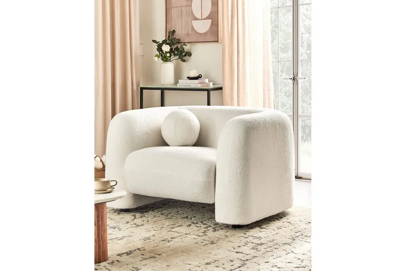 Fåtölj Leiren - Vit/Bouclé - Möbler - Vardagsrum - Fåtöljer
