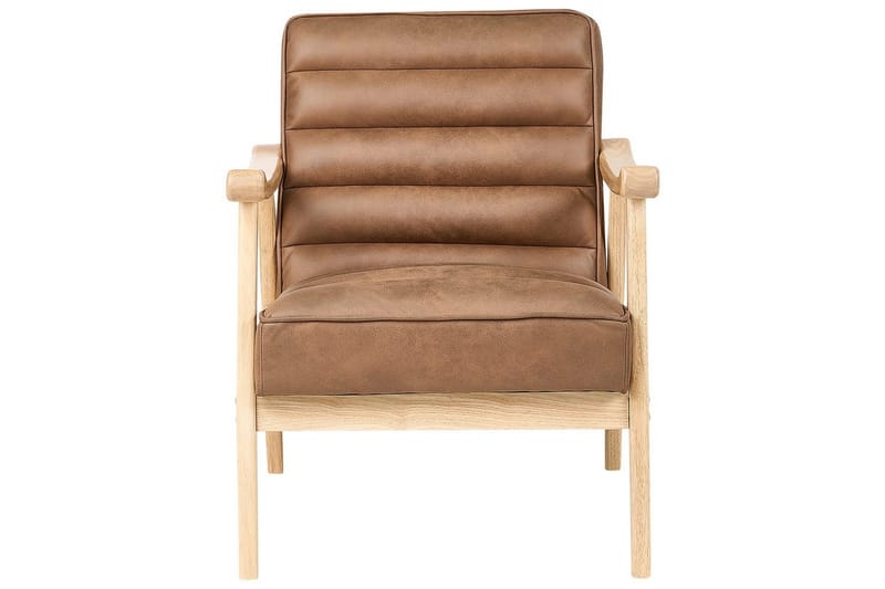 Fåtölj Leknes - Brunt, ljust trä - Möbler - Vardagsrum - Fåtöljer