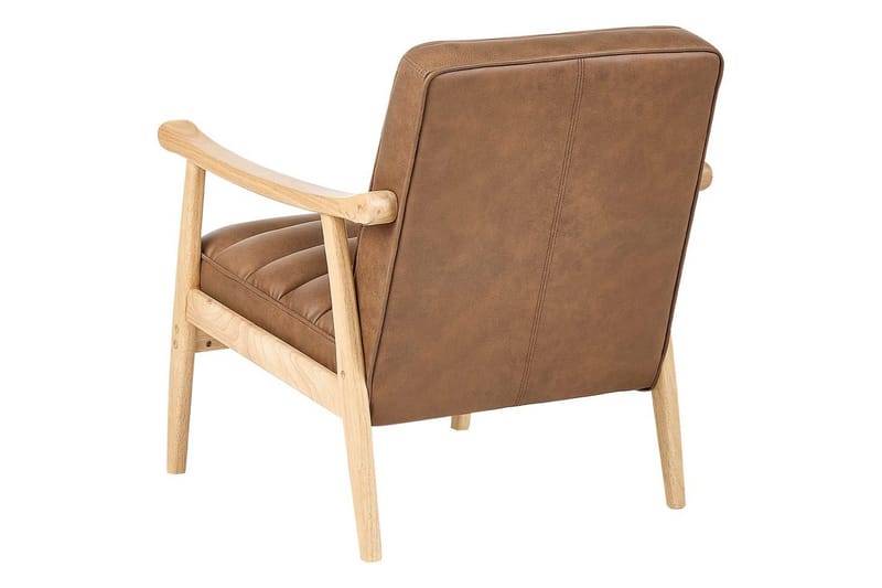 Fåtölj Leknes - Brunt, ljust trä - Möbler - Vardagsrum - Fåtöljer
