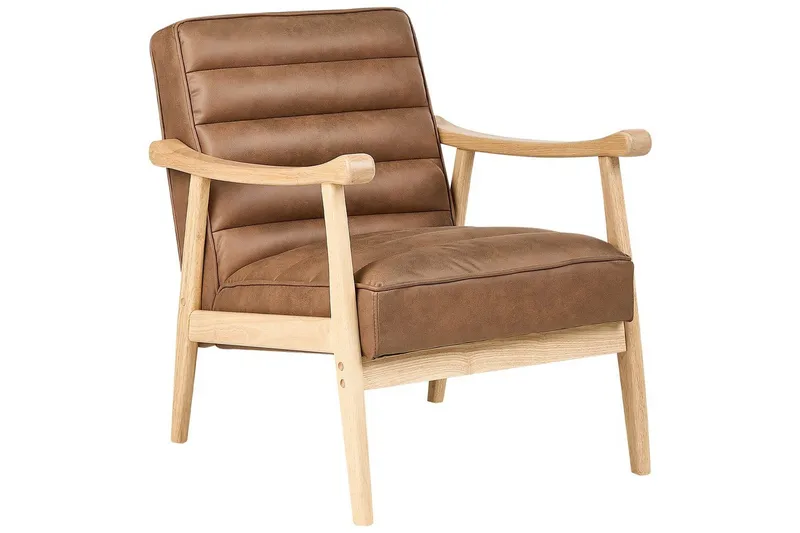 Fåtölj Leknes, Brunt, ljust trä