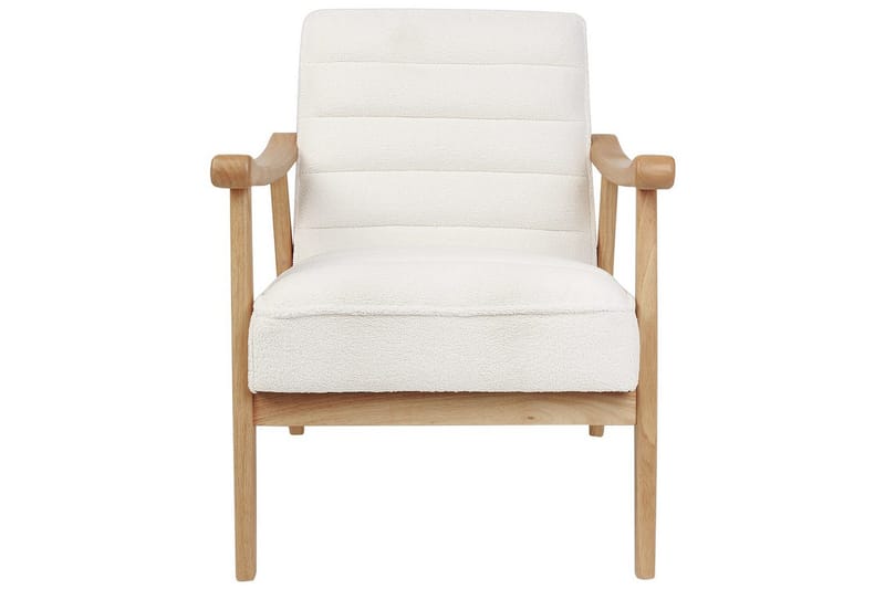 Fåtölj Leknes - Vit, ljust trä - Möbler - Vardagsrum - Fåtöljer