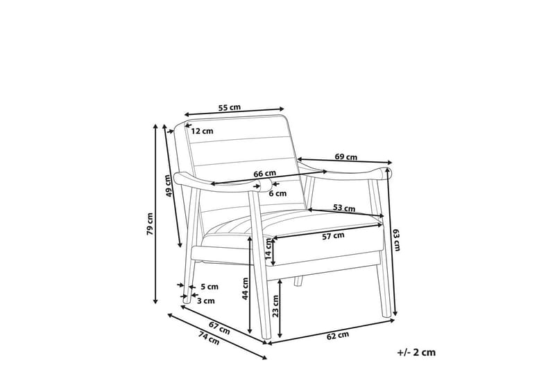 Fåtölj Leknes - Vit, ljust trä - Möbler - Vardagsrum - Fåtöljer